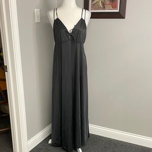 Vintage Erica Loren Full Length Sleeveless Black Nightgown Mobwife Sexy Elegant